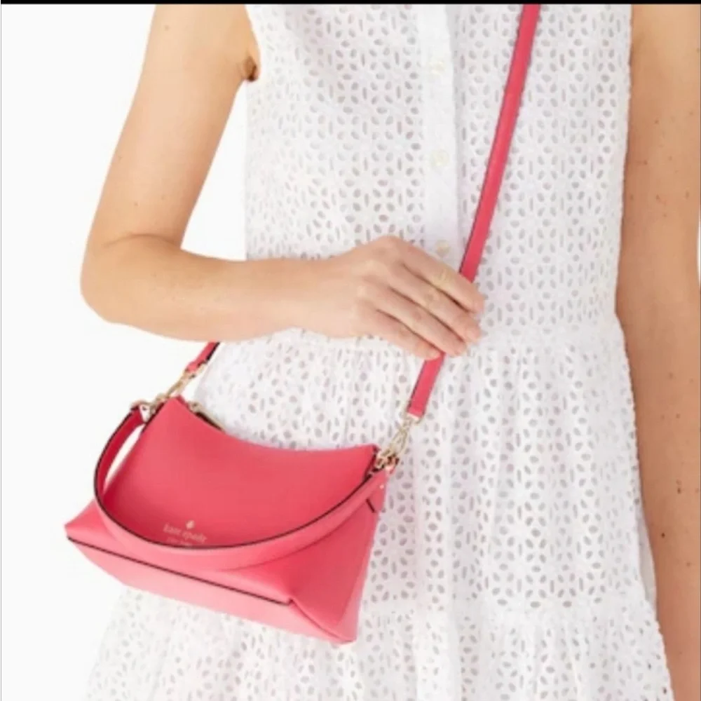 Kate Spade Sadie Small Shoulder Bag, Purse Bikini Pink Saffiano Leather NWT